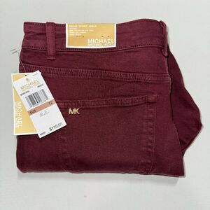 Michael Kors Women Jeans Selma Hi Rise sz 12 Merlot Skinny Ankle $110 NWT